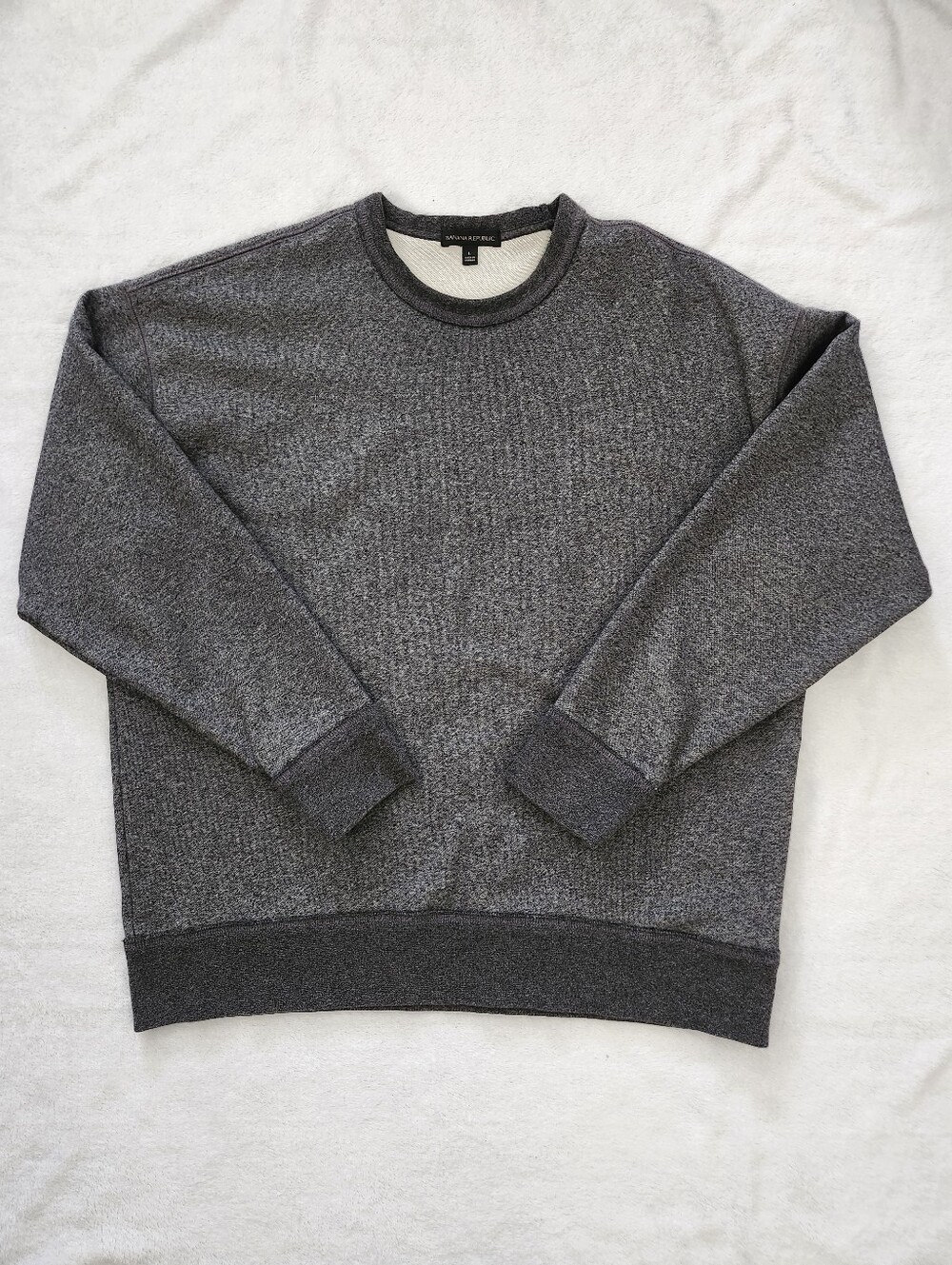 Banana Republic Men's Charcoal Heather Crewneck Sweatshirt Large French Terry